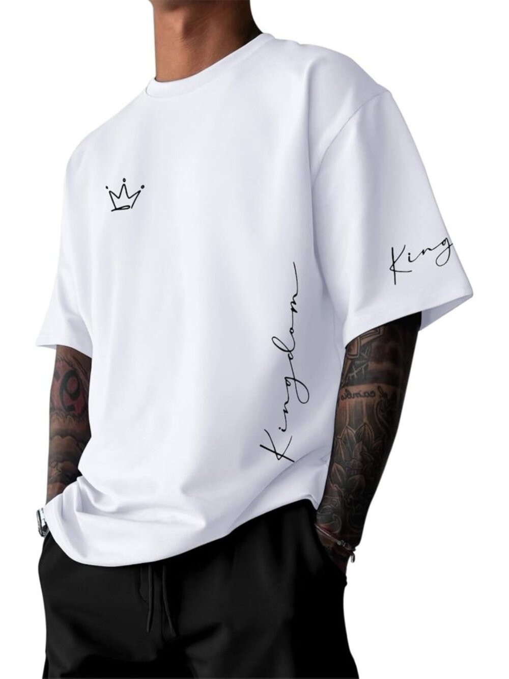 Urban Graphic Tee for Men | Oversized Letter Print T-Shirt | Casual Streetwear